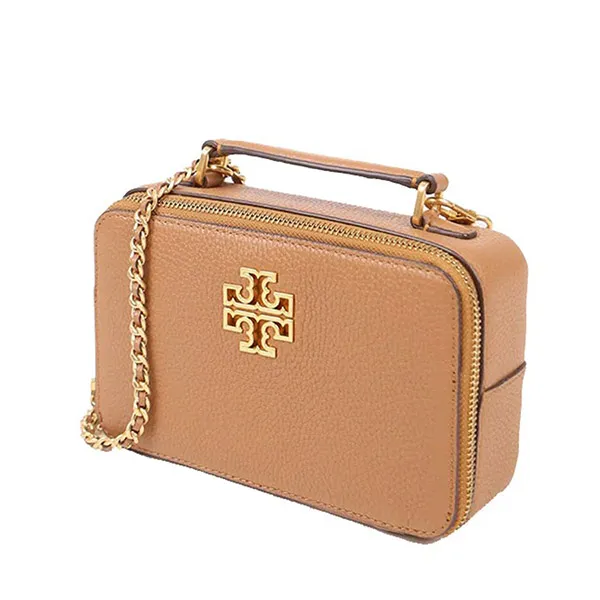 Túi Đeo Chéo Tory Burch Britten Small Top Handle Bag 84710 Màu Nâu Vàng