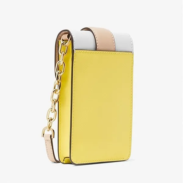 Túi Đeo Chéo Michael Kors MK Carmen SM Color-Block PH - Sunshine Multi Leather Cross Body Bag Màu Vàng Trắng - Túi xách - Vua Hàng Hiệu
