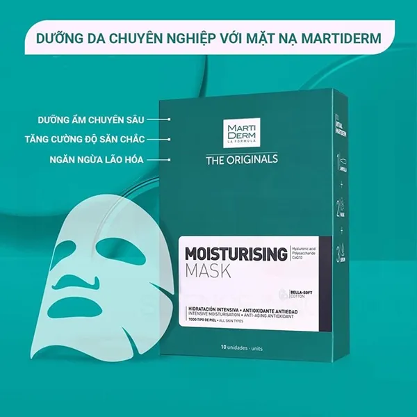 Mặt Nạ Dưỡng Ẩm Trắng Da Martiderm The Originals Moisturising Mask (Hộp 10 Miếng) - Mặt nạ - Vua Hàng Hiệu
