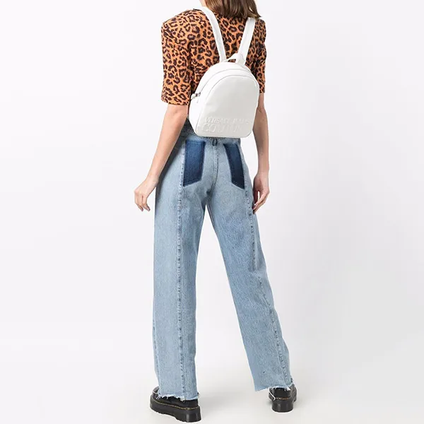 Balo Versace Jeans Couture Range R Embossed-Logo Backpack Màu Trắng