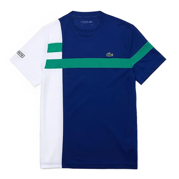 Áo Phông Lacoste Men's T-Shirt Sport Ultra Dry TH2070-GXP Màu Xanh Blue/Trắng Size XS