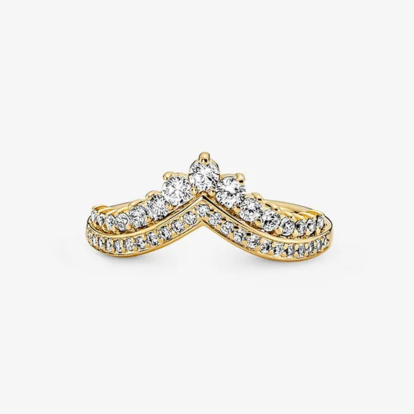Nhẫn Pandora Timeless Wish Tiara Ring Màu Vàng Size 44