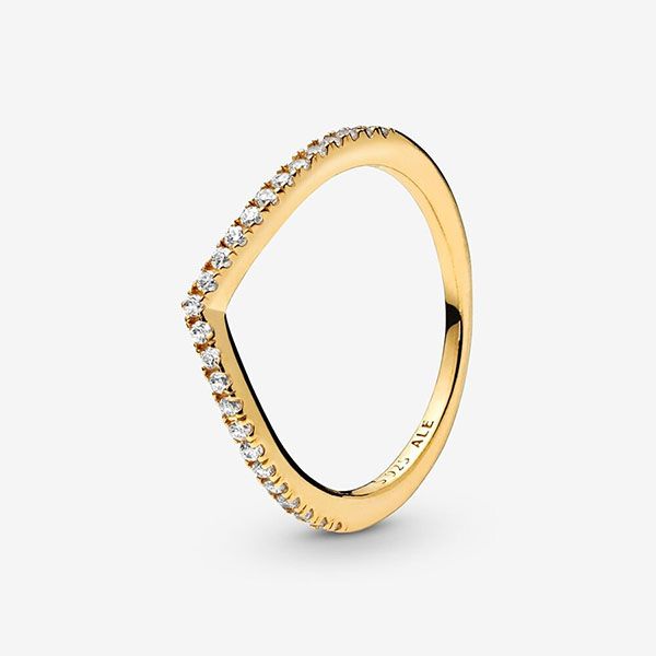 Nhẫn Pandora Sparkling Wishbone Ring Màu Vàng - 1