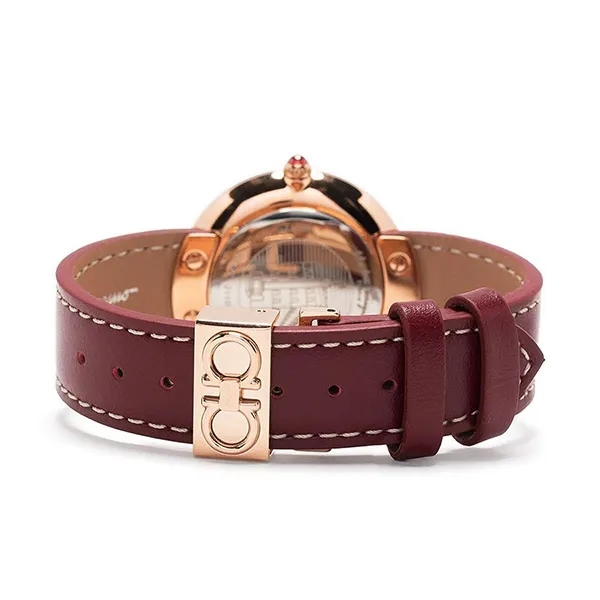 Đồng Hồ Nữ Salvatore Ferragamo Watches Chic Gancini SFMF00221 32mm Màu Đỏ Mận