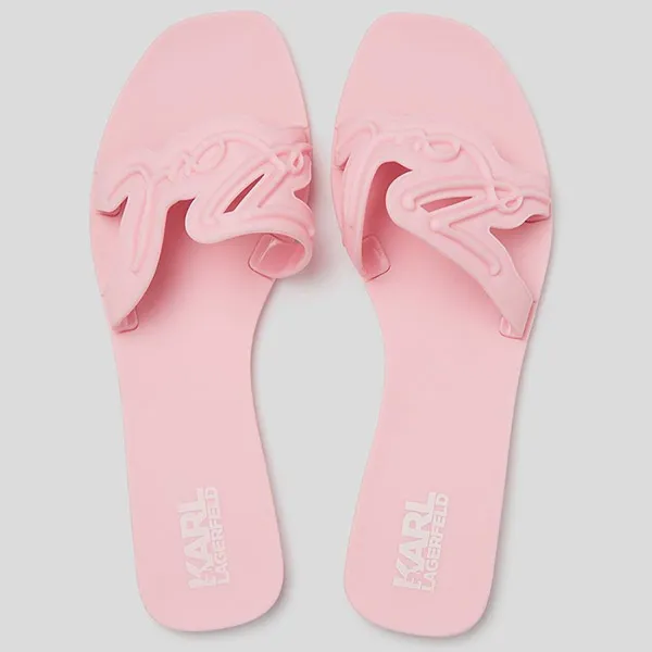 Dép Karl Lagerfeld Jelly Signature Slide Màu Hồng Size 36