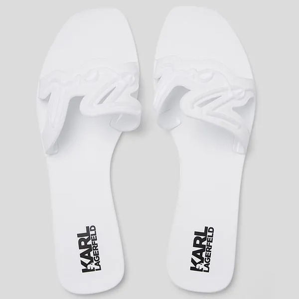 Dép Karl Lagerfeld Jelly Signature Slide Màu Trắng - Dép - Vua Hàng Hiệu