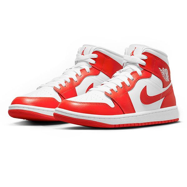 Giày Thể Thao Nike Jordan Air Jordan 1 Mid Sneakers BQ6472116 Phối Màu Trắng Đỏ Size 36.5 - 1