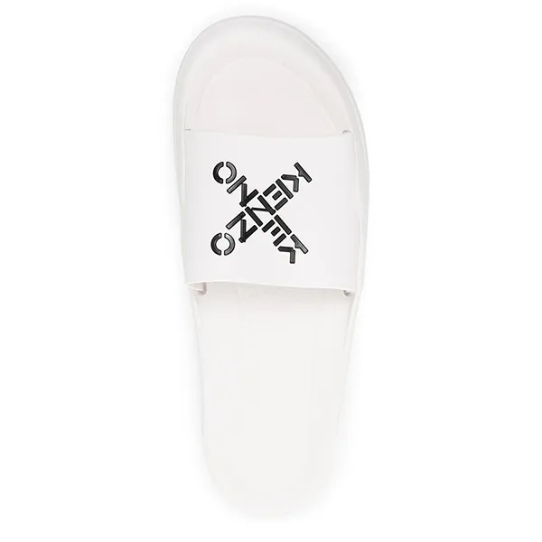 Dép Kenzo Logo-Print Slides FC55MU108P61 01 Màu Trắng Size 40