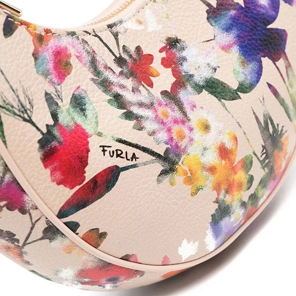 Túi Đeo Vai Nữ Furla Primavera Shoulder Bag Màu Kem Họa Tiết
