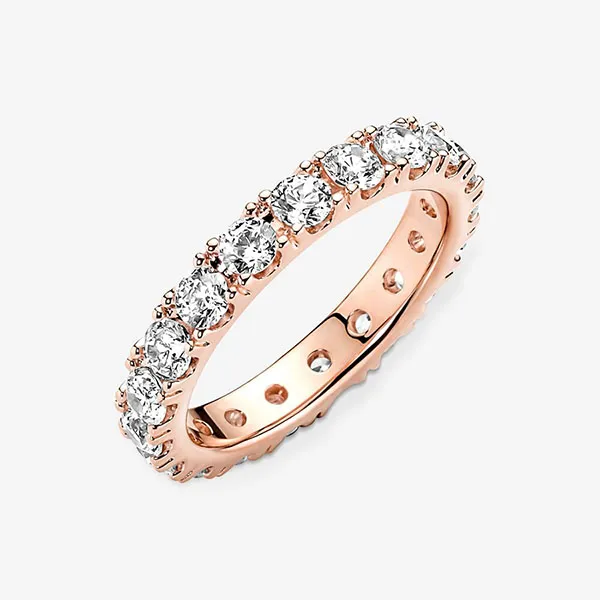 Nhẫn Pandora Sparkling Row Eternity Ring Đính Đá Màu Vàng Hồng - Trang sức - Vua Hàng Hiệu