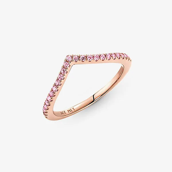 Nhẫn Pandora Timeless Wish Sparkling Pink Ring 186316C02 Màu Vàng Hồng Size 58 - Trang sức - Vua Hàng Hiệu