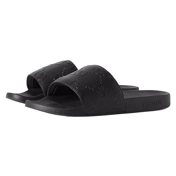 Dép Gucci GG-Embossed Slides Màu Đen Size 39 - Dép - Vua Hàng Hiệu