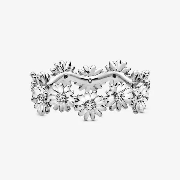Nhẫn Pandora Sparkling Daisy Flower Crown Ring Màu Bạc