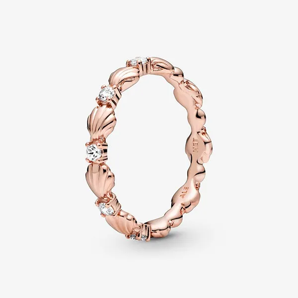 Nhẫn Pandora Sparkling Seashell Band Ring Màu Vàng Hồng - Trang sức - Vua Hàng Hiệu