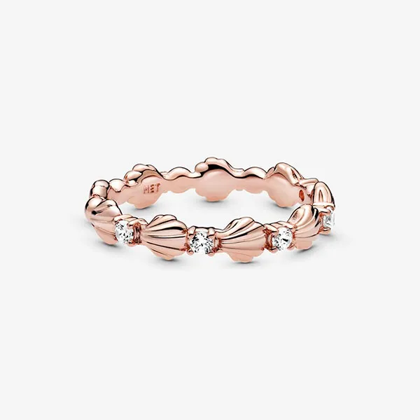 Nhẫn Pandora Sparkling Seashell Band Ring Màu Vàng Hồng - Trang sức - Vua Hàng Hiệu