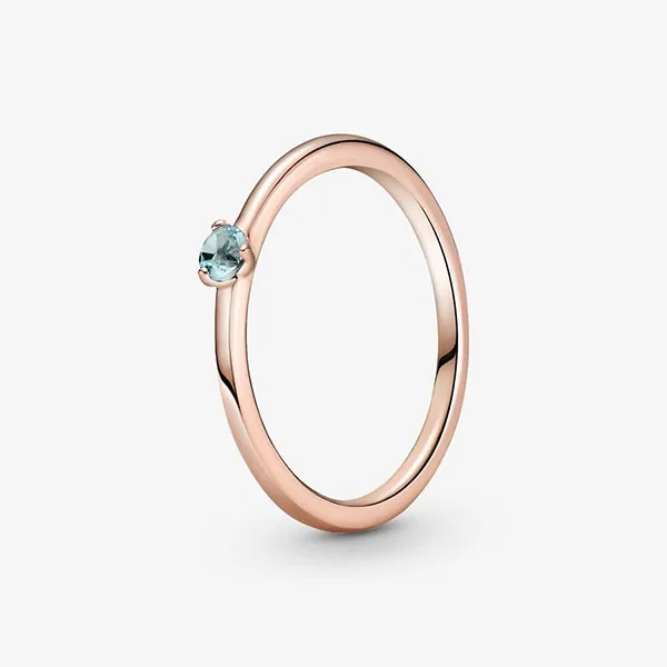 Nhẫn Pandora Light Blue Solitaire Ring 189259C02 Màu Vàng Hồng Đính Pha Lê Xanh Size 52 - Trang sức - Vua Hàng Hiệu