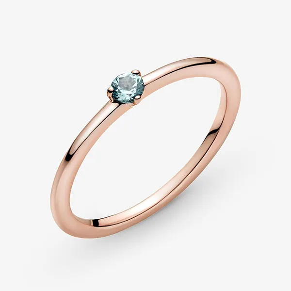 Nhẫn Pandora Light Blue Solitaire Ring 189259C02 Màu Vàng Hồng Đính Pha Lê Xanh Size 52 - Trang sức - Vua Hàng Hiệu