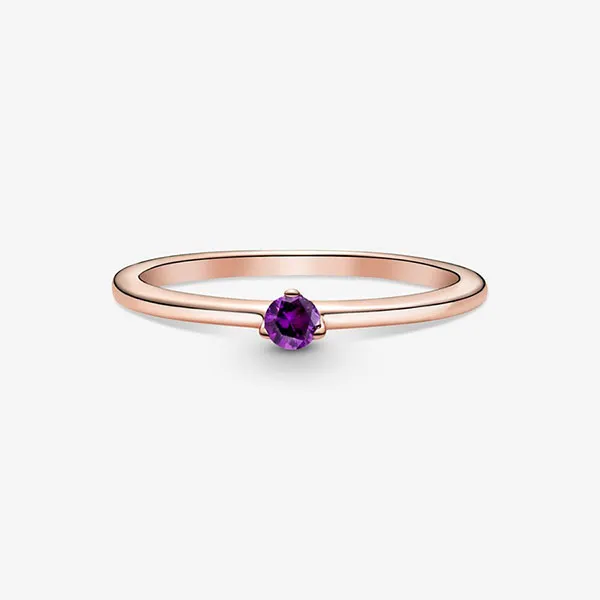 Nhẫn Nữ Pandora Purple Solitaire Ring Đính Pha Lê Màu Tím Size 52