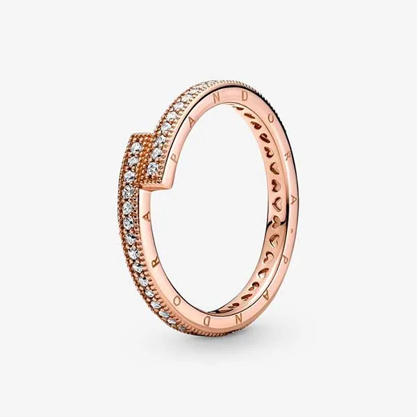 Nhẫn Pandora Sparkling Overlapping Ring Màu Vàng Hồng - Trang sức - Vua Hàng Hiệu