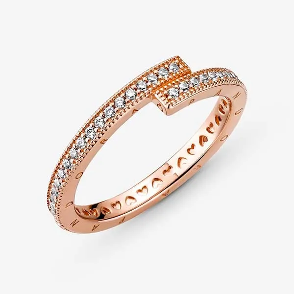 Nhẫn Pandora Sparkling Overlapping Ring Màu Vàng Hồng - Trang sức - Vua Hàng Hiệu