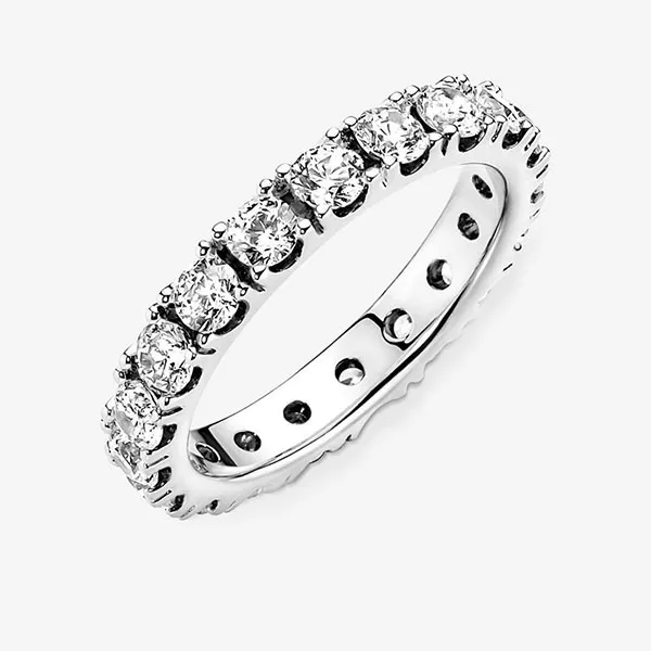 Nhẫn Pandora Sparkling Row Eternity Ring Đính Đá 190050C01 Màu Bạc Size 56 - 3