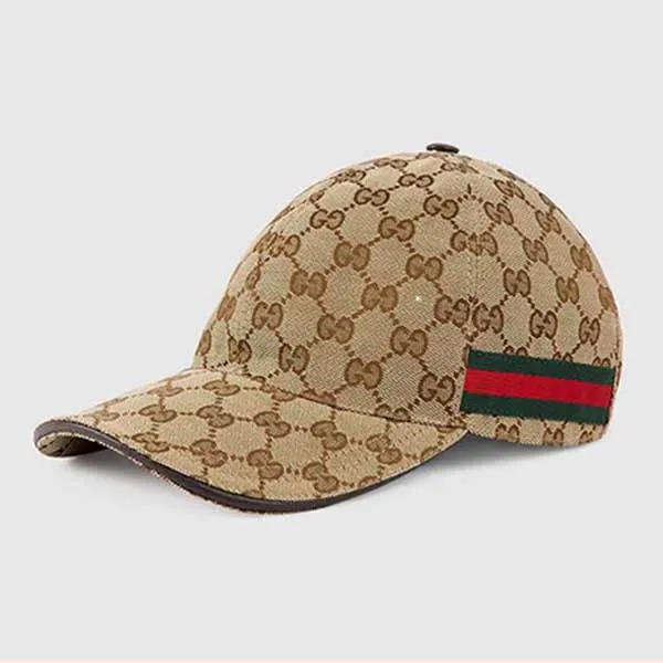 Mũ Gucci Original GG Canvas Baseball With Web Beige Size M