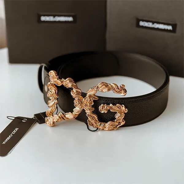 Thắt Lưng Dolce & Gabbana D&G 3D Logo Belt Màu Đen Freesize
