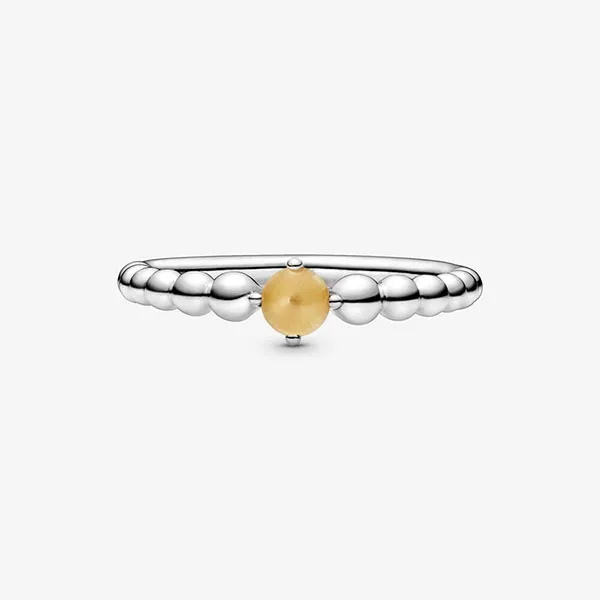 Nhẫn Pandora November Honey Beaded Ring Màu Bạc Đính Pha Lê Vàng