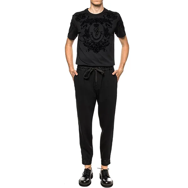 Áo Phông Nam Dolce & Gabbana D&G Floral Print T-Shirt G8KBAT G7SPM N0000 Màu Đen