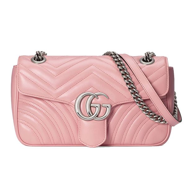 Túi Đeo Chéo Gucci GG Marmont Mini Shoulder Bag In Pink Quilted Leather Màu Hồng - 1