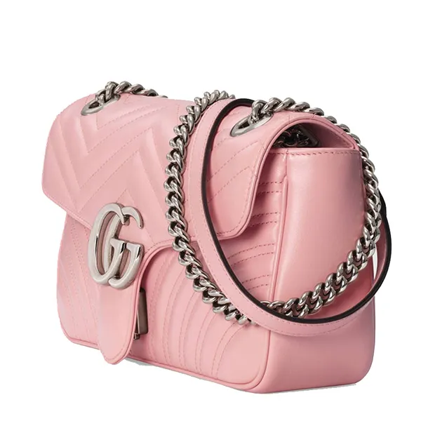 Túi Đeo Chéo Gucci GG Marmont Mini Shoulder Bag In Pink Quilted Leather Màu Hồng - 3
