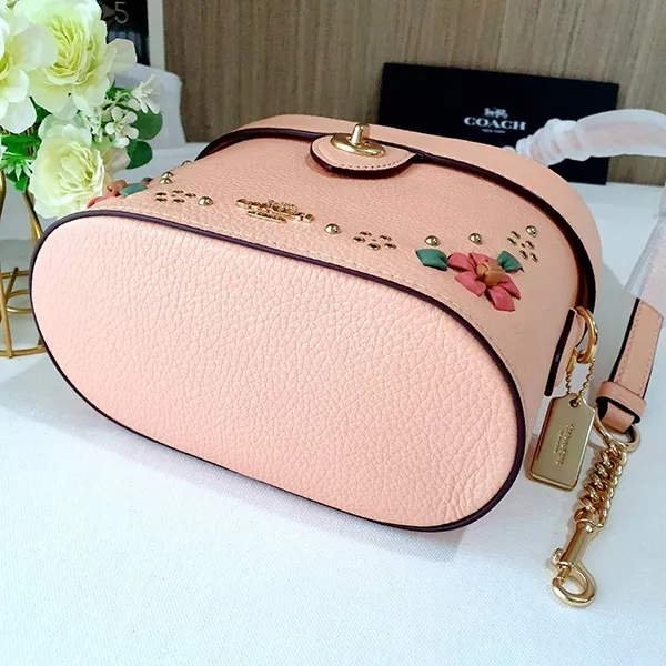 Túi Đeo Chéo Coach Kay Crossbody With Floral Whipstitch Màu Hồng Cam - Túi xách - Vua Hàng Hiệu
