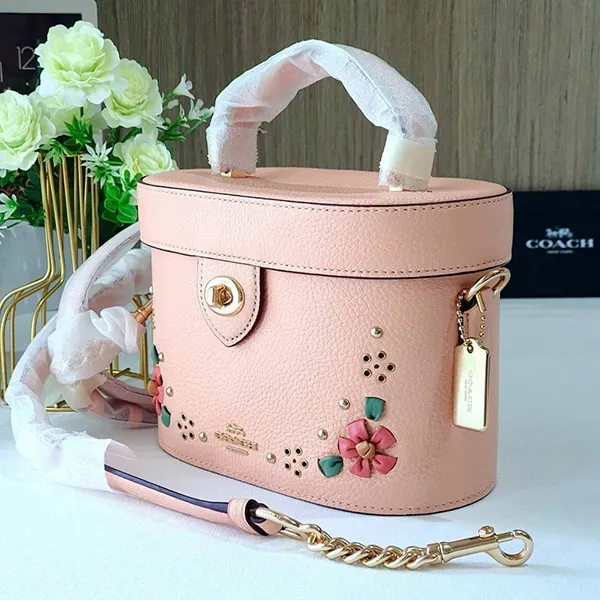 Túi Đeo Chéo Coach Kay Crossbody With Floral Whipstitch Màu Hồng Cam - Túi xách - Vua Hàng Hiệu