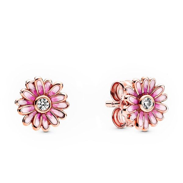 Khuyên Tai Pandora Pink Daisy Flower Stud Earrings 288773C01 Màu Hồng - 3