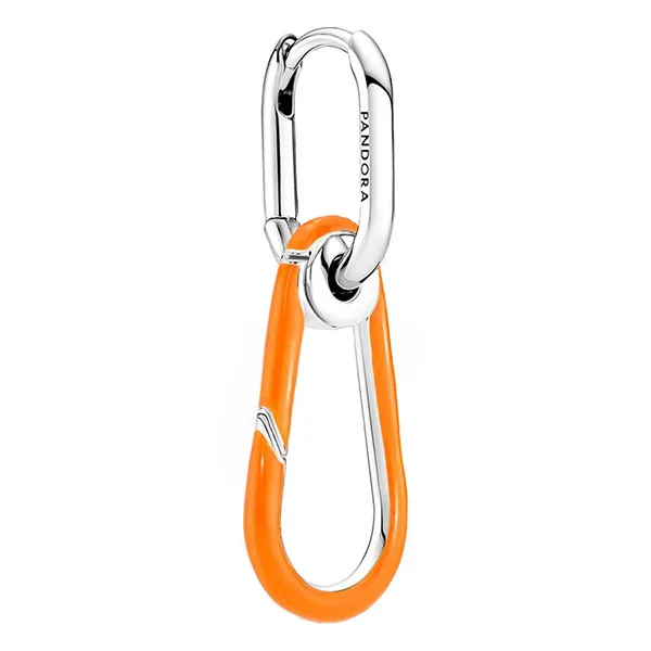 Khuyên Tai Pandora ME Bright Orange Hoop Link Earring 291982C01 Màu Cam