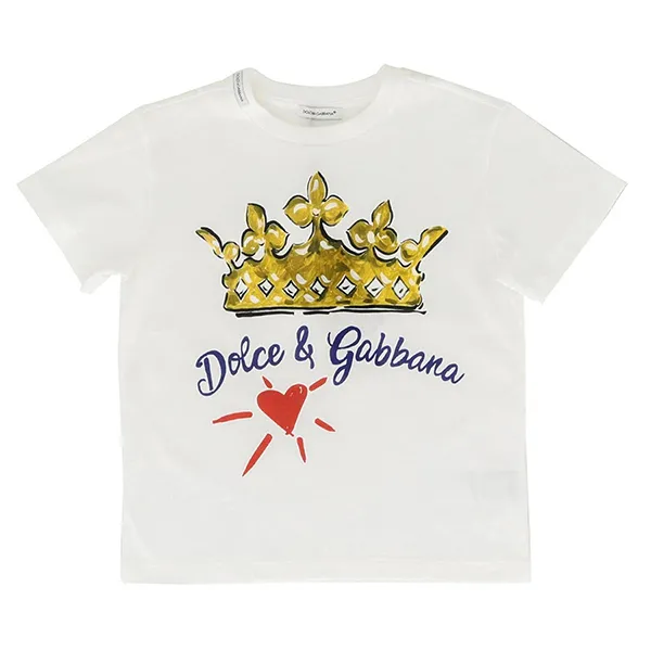 Áo Phông Trẻ Em Dolce & Gabbana D&G T-shirt Kids L4JT7N G7SFF Màu Trắng - Thời trang - Vua Hàng Hiệu