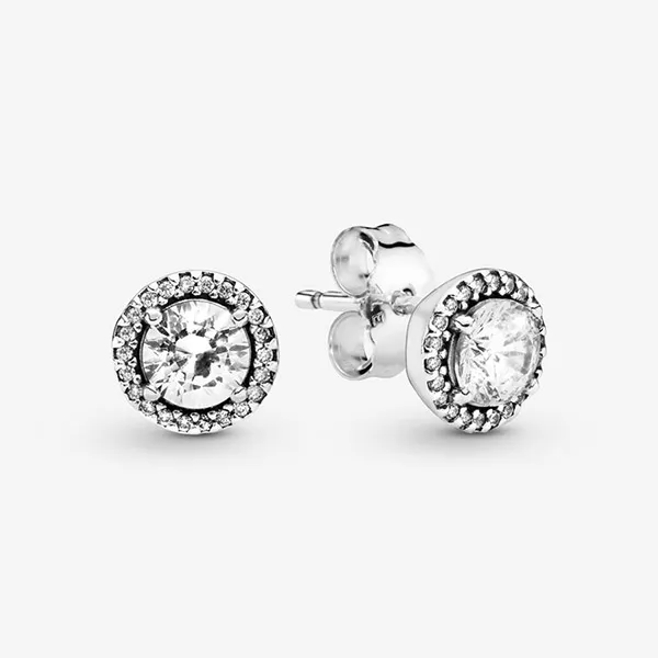 Khuyên Tai Pandora Round Sparkle Stud Earrings 296272CZ Màu Bạc