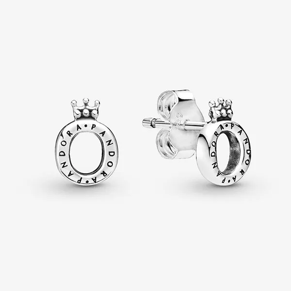 Khuyên Tai Pandora Polished Crown O Stud Earrings 298295 Màu Bạc