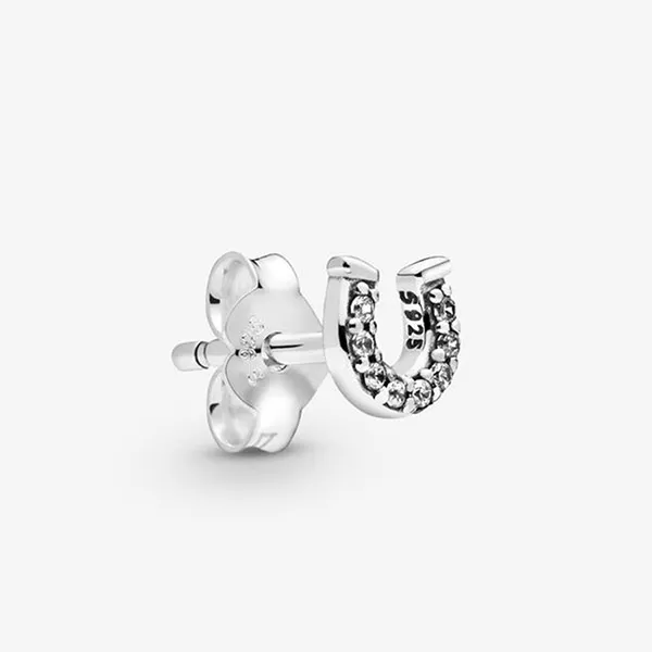 Khuyên Tai Pandora ME Lucky Horseshoe Single Stud Earring 298369CZ Màu Bạc