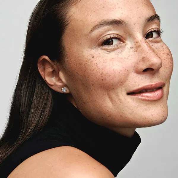 Khuyên Tai Pandora Elevated Heart Stud Earrings 298427C01 Màu Bạc