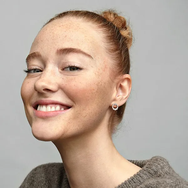 Khuyên Tai Pandora Beaded Circle Stud Earrings 298683C00 Màu Bạc