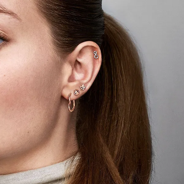 Khuyên Tai Pandora Sparkling Infinity Stud Earrings 298820C01 Màu Bạc