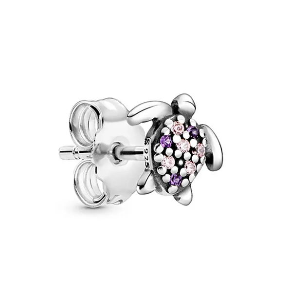 Khuyên Tai Pandora My Sea Turtle Single Stud Earring 299009C01 Màu Bạc