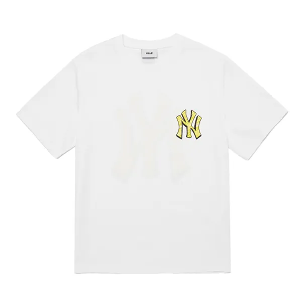 Áo Phông MLB Logo New York Yankees Tshirt 3ATS03023-50WHS Màu Trắng