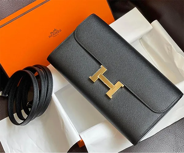 Ví Cầm Tay Nữ Hermès Constance Long Togo Black Ghw Eps Epsom GP Long Lock Wallet Màu Đen - Túi xách - Vua Hàng Hiệu