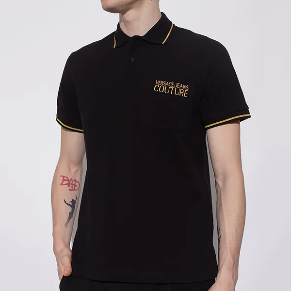 Áo Polo Nam Versace Jeans Couture 72GAGT01 Màu Đen Size XS