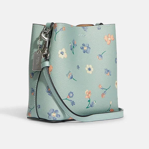Túi Đeo Chéo Nữ Coach Mini Town Bucket Bag With Mystical Floral Print Màu Xanh Lam