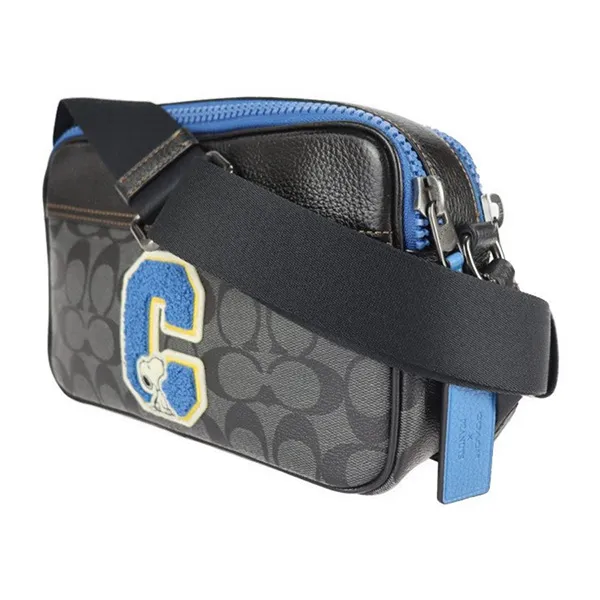 Túi Đeo Chéo Nam Coach X Peanuts Graham Crossbody In Signature Canvas With Snoopy C4027 Màu Đen