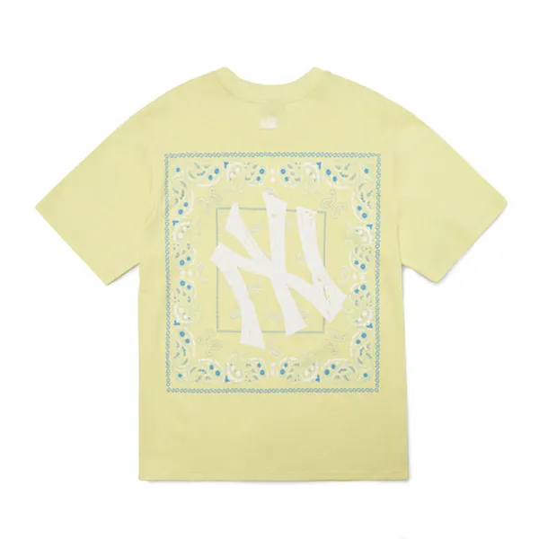 Áo Phông MLB Paisley Back Logo New York Yankees Tshirt 3ATS52023-50YEL Màu Vàng