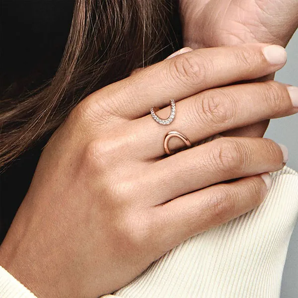 Nhẫn Pandora Wrapped Open Infinity Ring Màu Vàng Hồng - Trang sức - Vua Hàng Hiệu